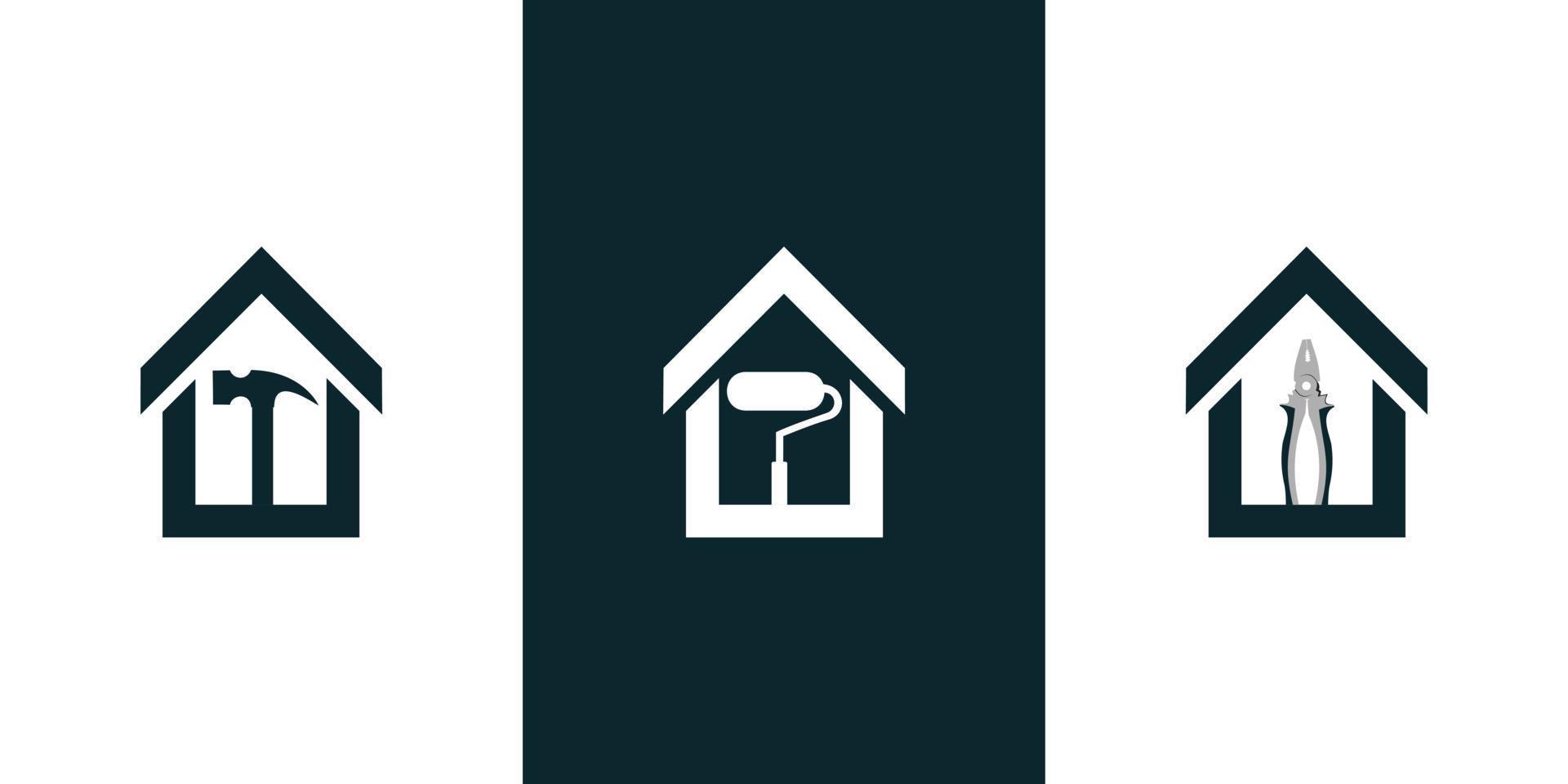 Repair house logo design Premium Vector