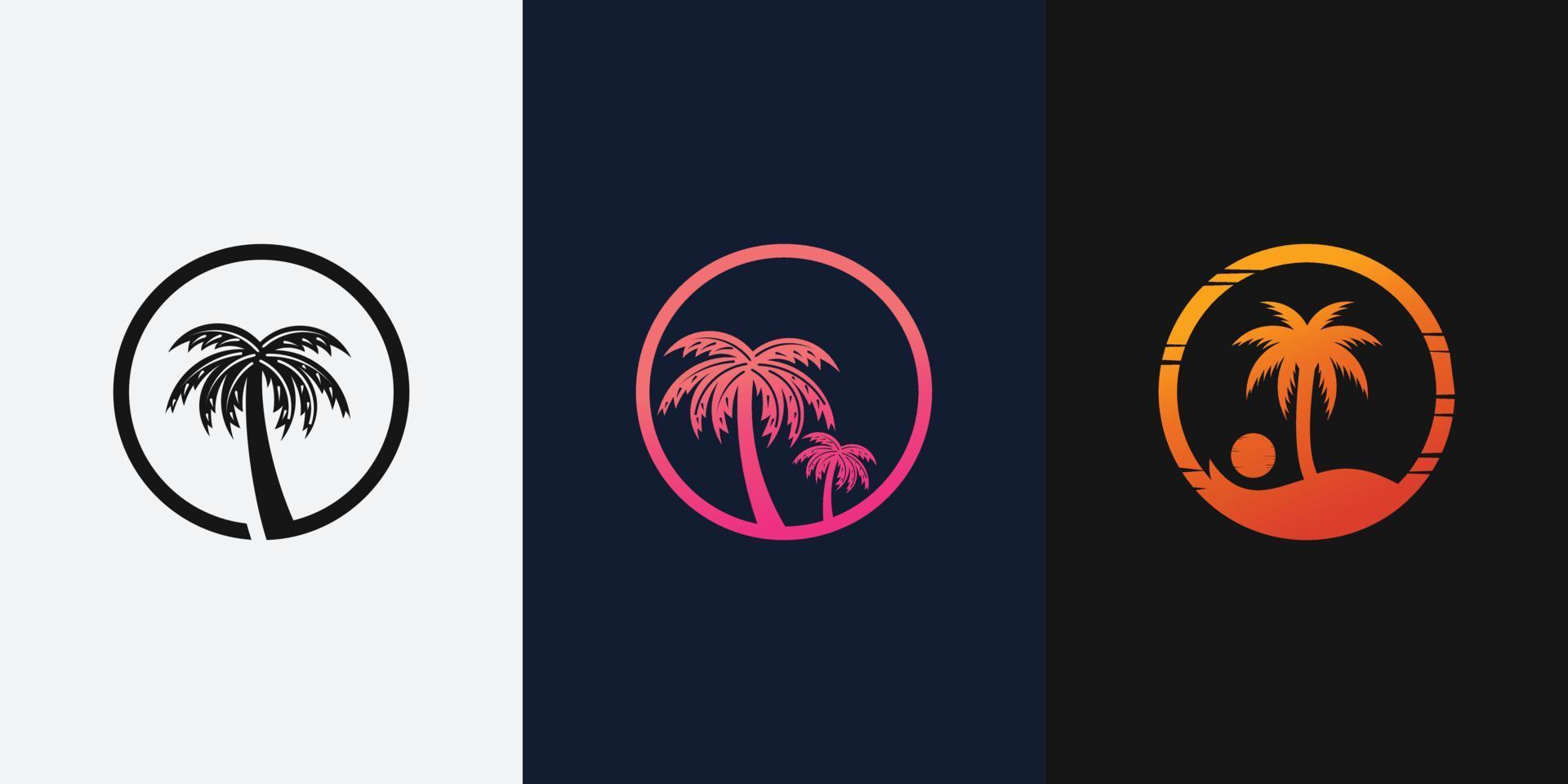 diseño de logotipo de icono de palmera creativa vector premium parte 1