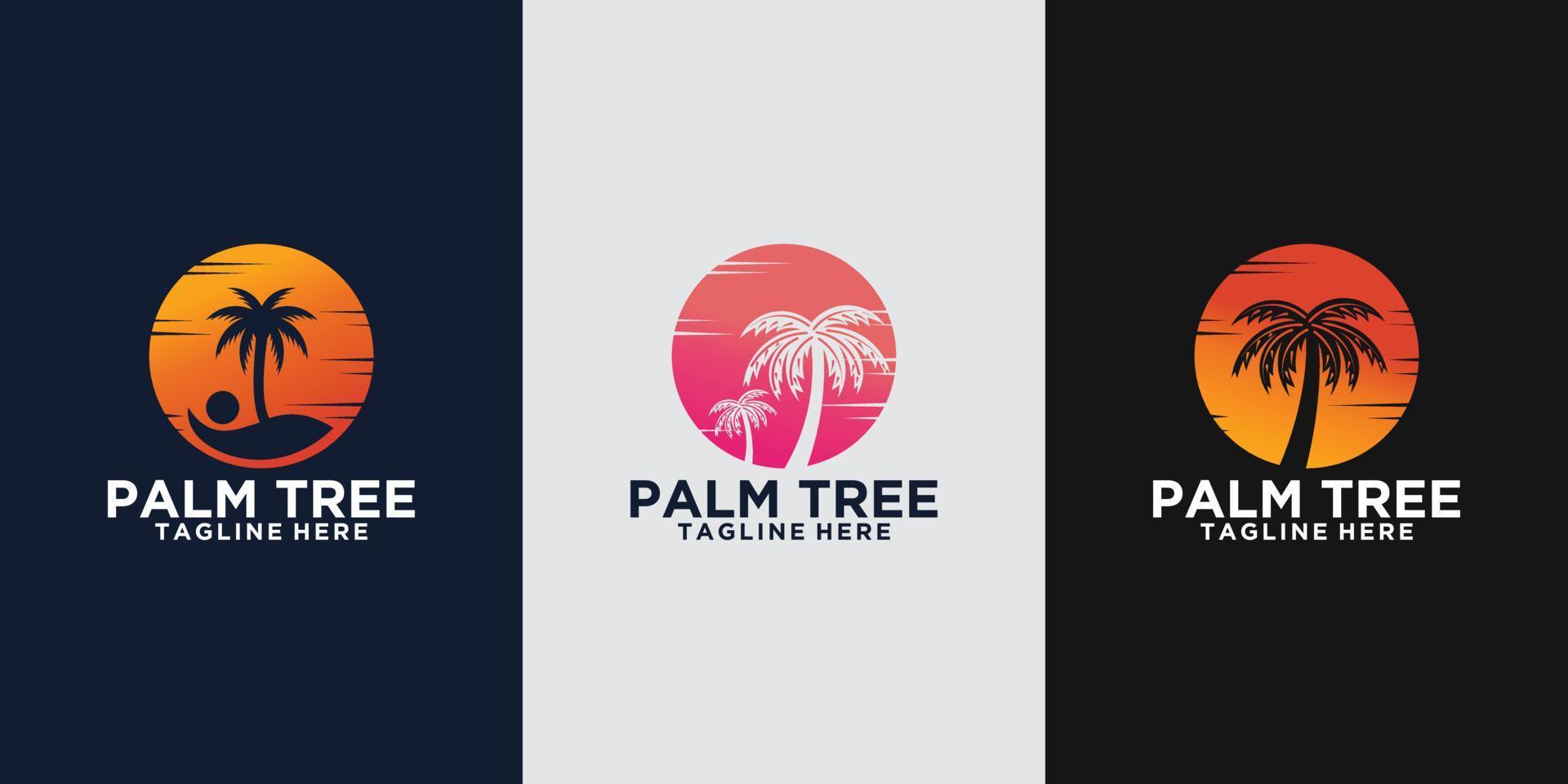 diseño de logotipo de icono de palmera creativa premium vector parte 2