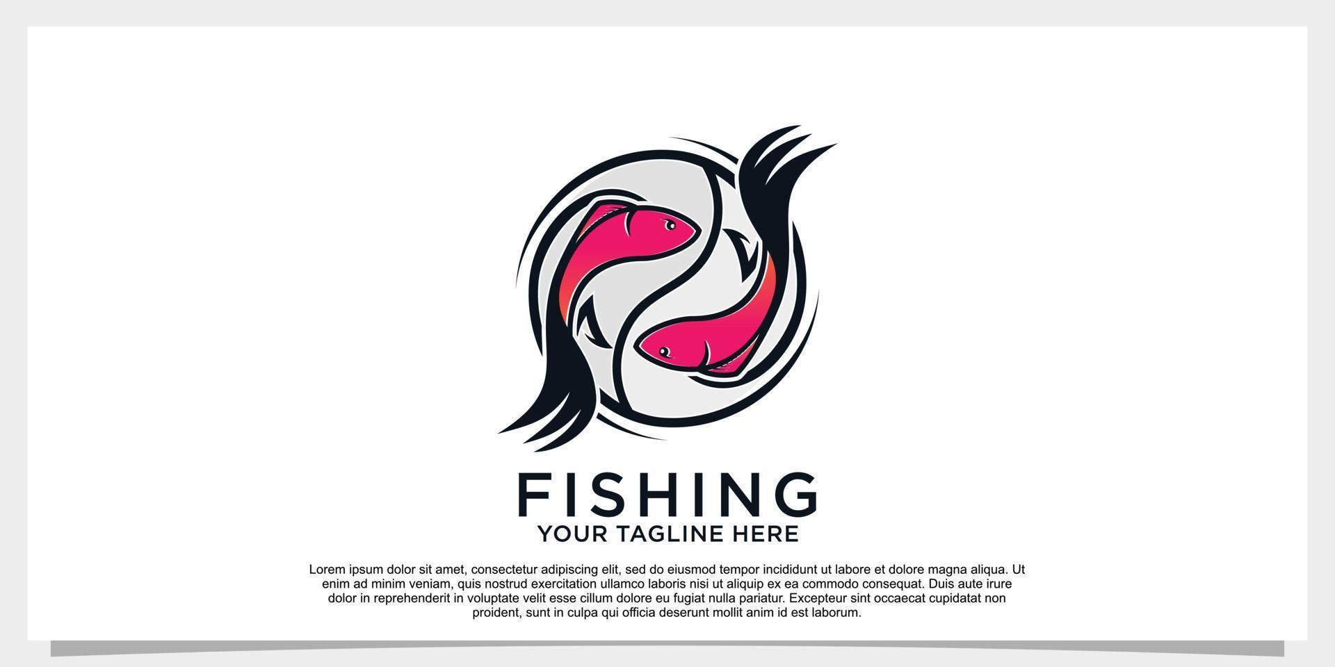 Fish logo design simple concept unique Premium Vector