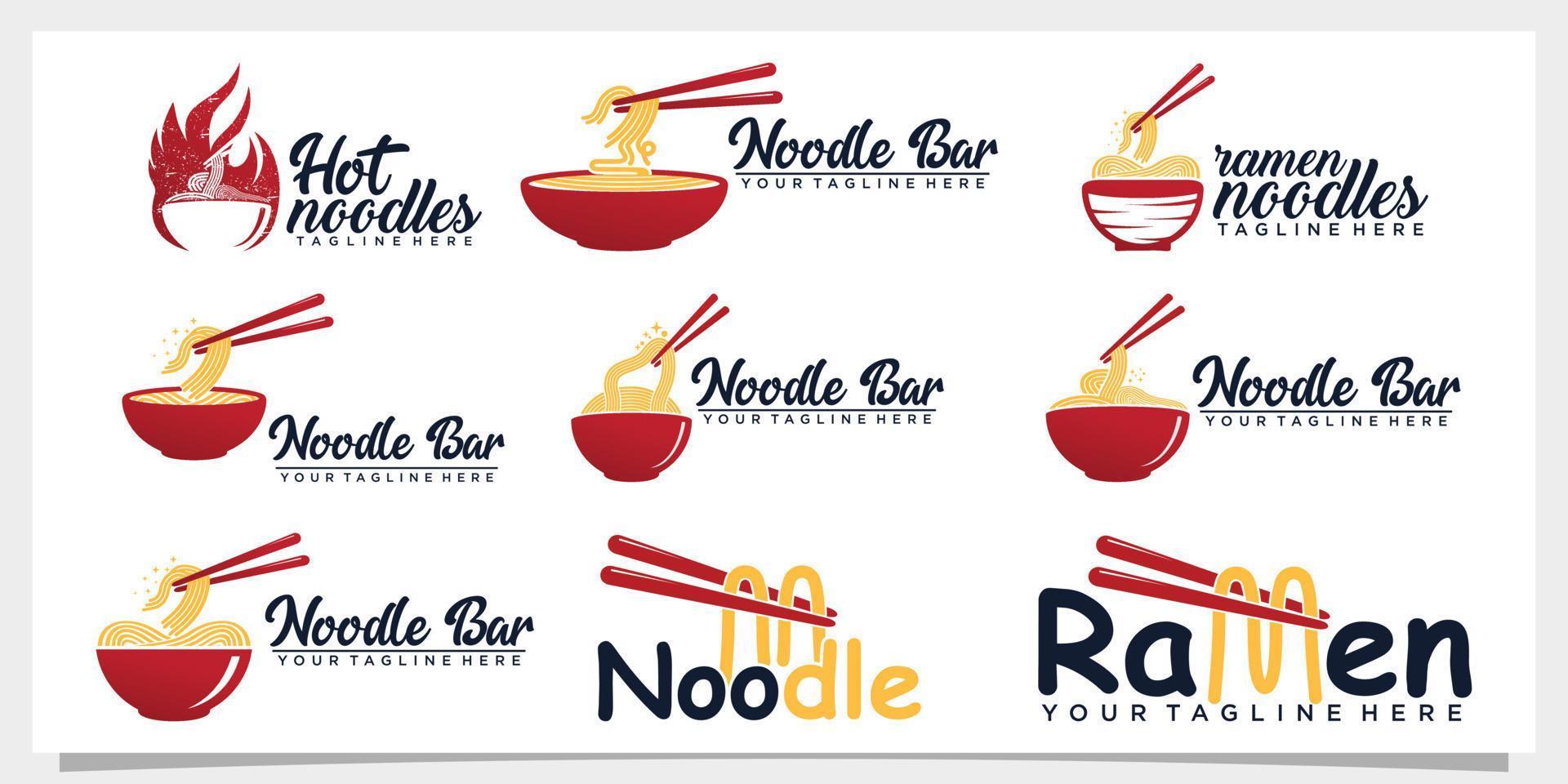 diseño de logotipo de fideos premium vector parte 1