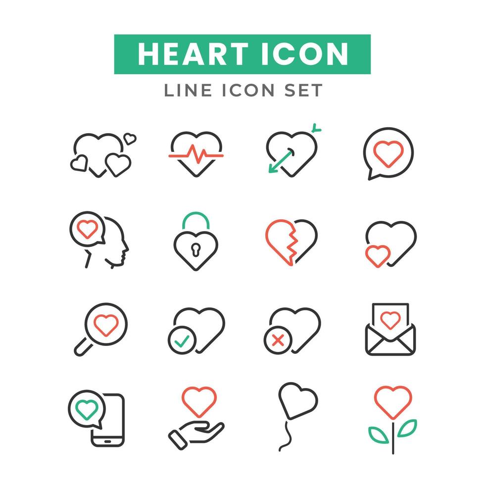 Heart Icon Set vector