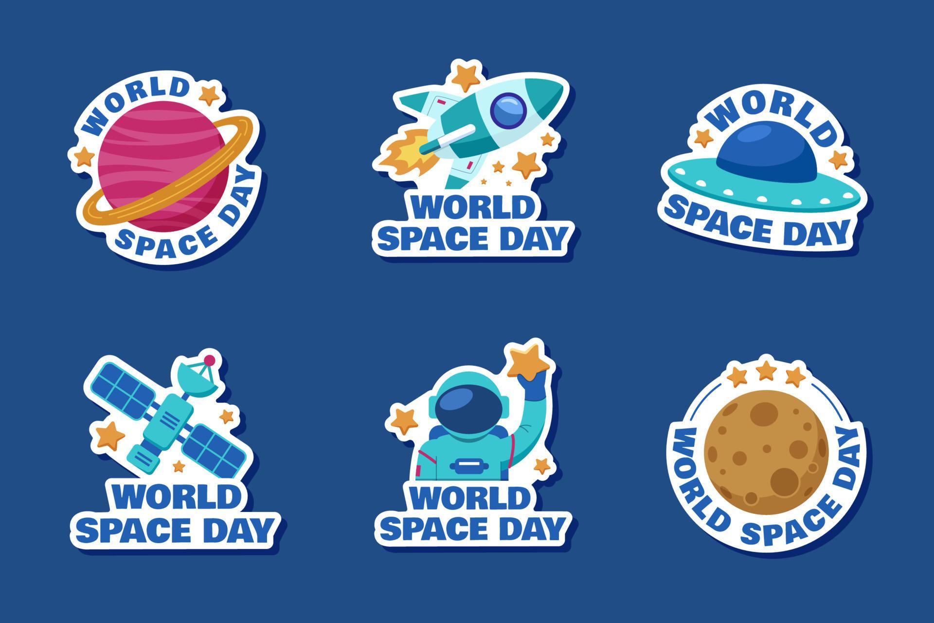World Space Day Sticker Set 12711139 Vector Art at Vecteezy
