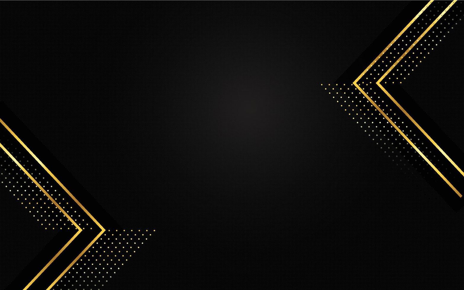 Abstract Golden Lines Black Background vector
