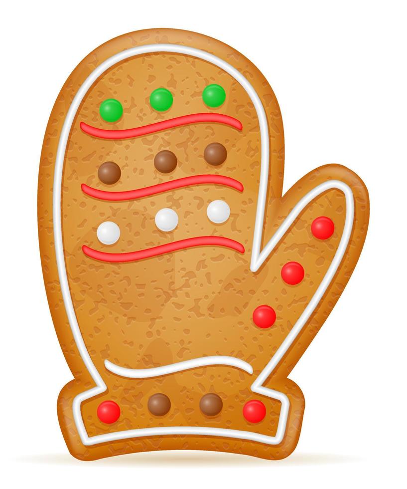 galletas de jengibre de navidad para la celebración navideña de año nuevo ilustración vectorial aislada en fondo blanco vector