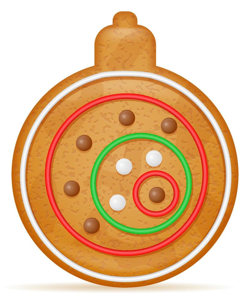 galletas de jengibre de navidad para la celebración navideña de año nuevo ilustración vectorial aislada en fondo blanco vector