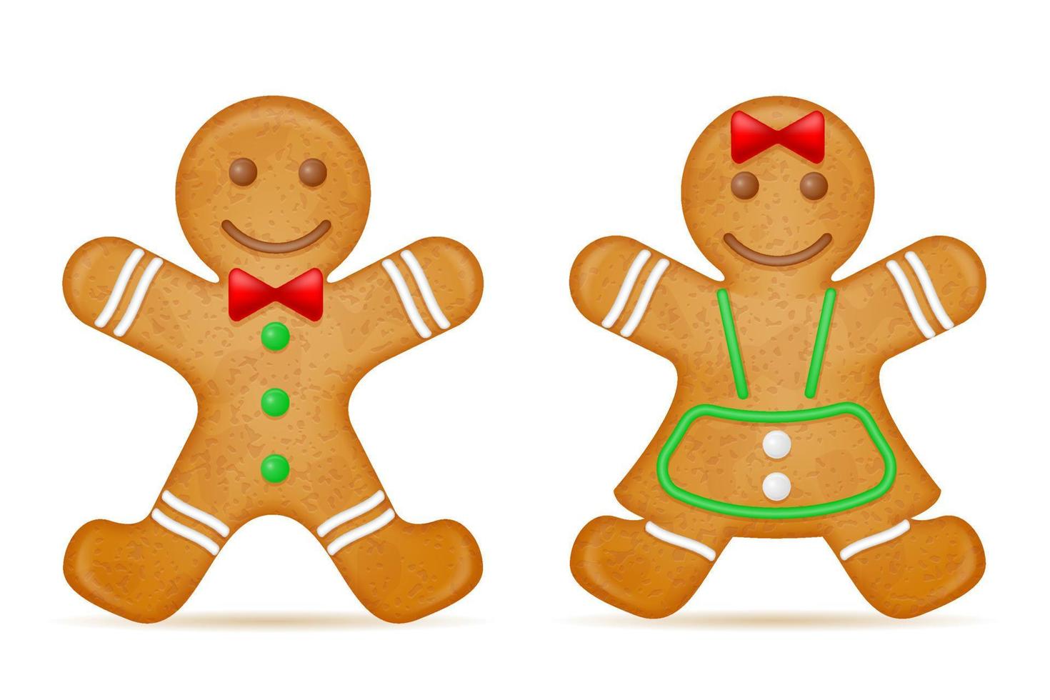 christmas gingerbread cookies for new year's holiday celebration vector illustration isolated on white background