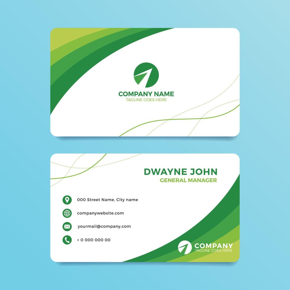 Green Graphic Business Card Template vector