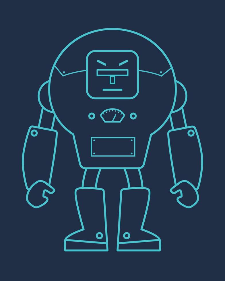 Robot Outline Style vector