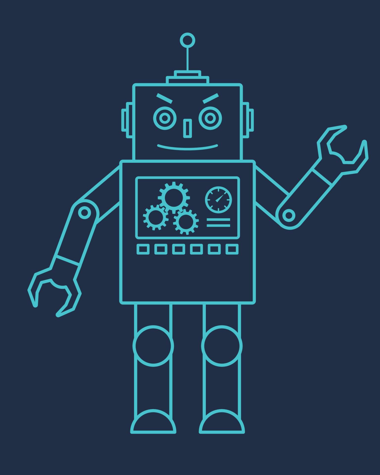 Robot line art 12711182 Vector Art at Vecteezy