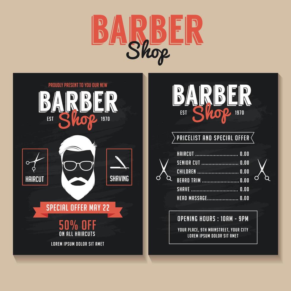 Barber Shop Flyer Template vector