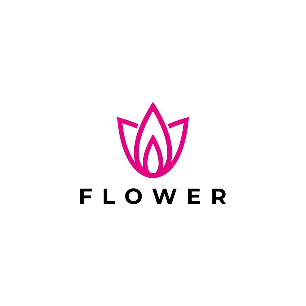 Abstract flower design. Line creative symbol. Universal icon. flower sign. Simple logotype template for premium business. Vector illustration.