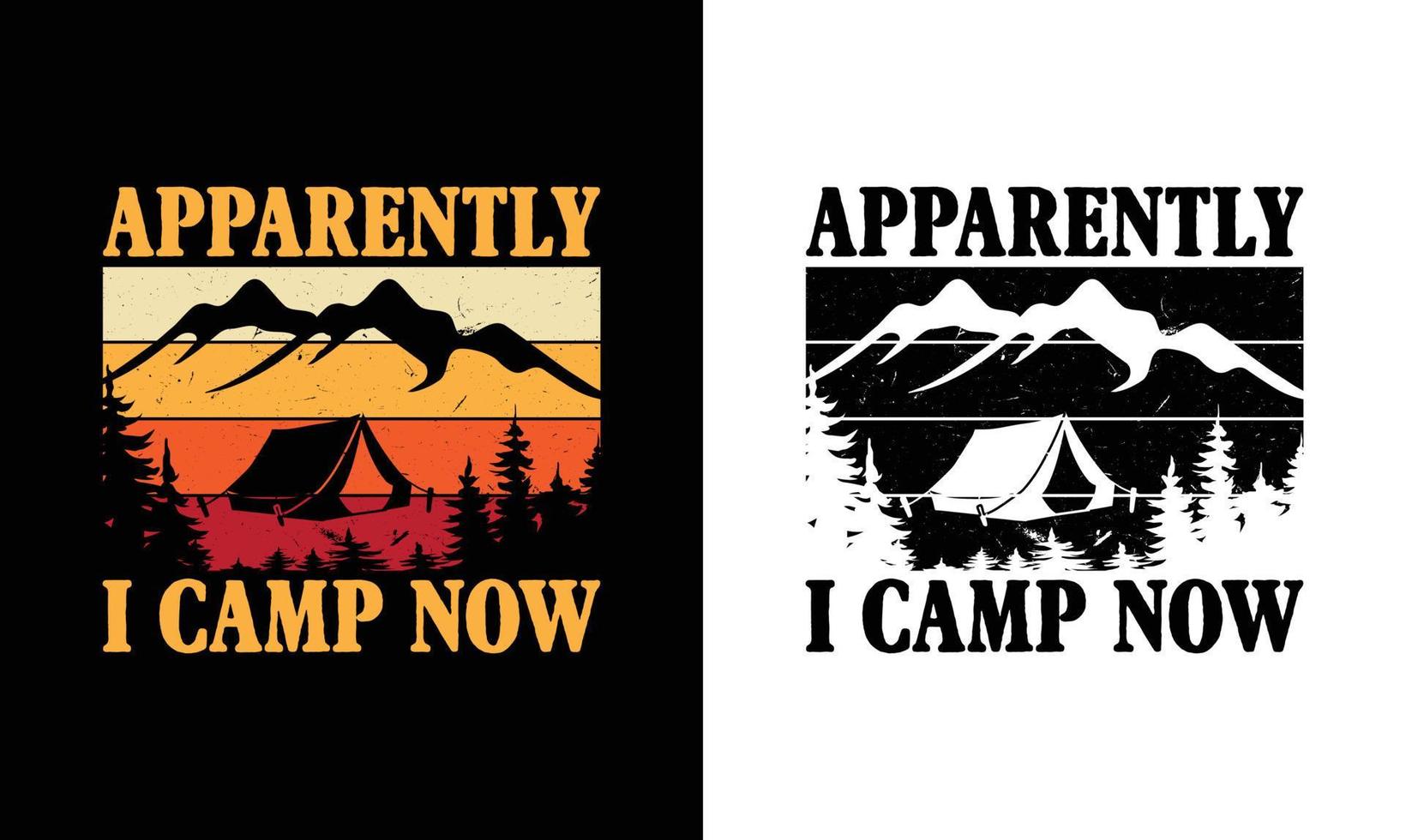 diseño de camiseta de cita de camping, tipografía vector