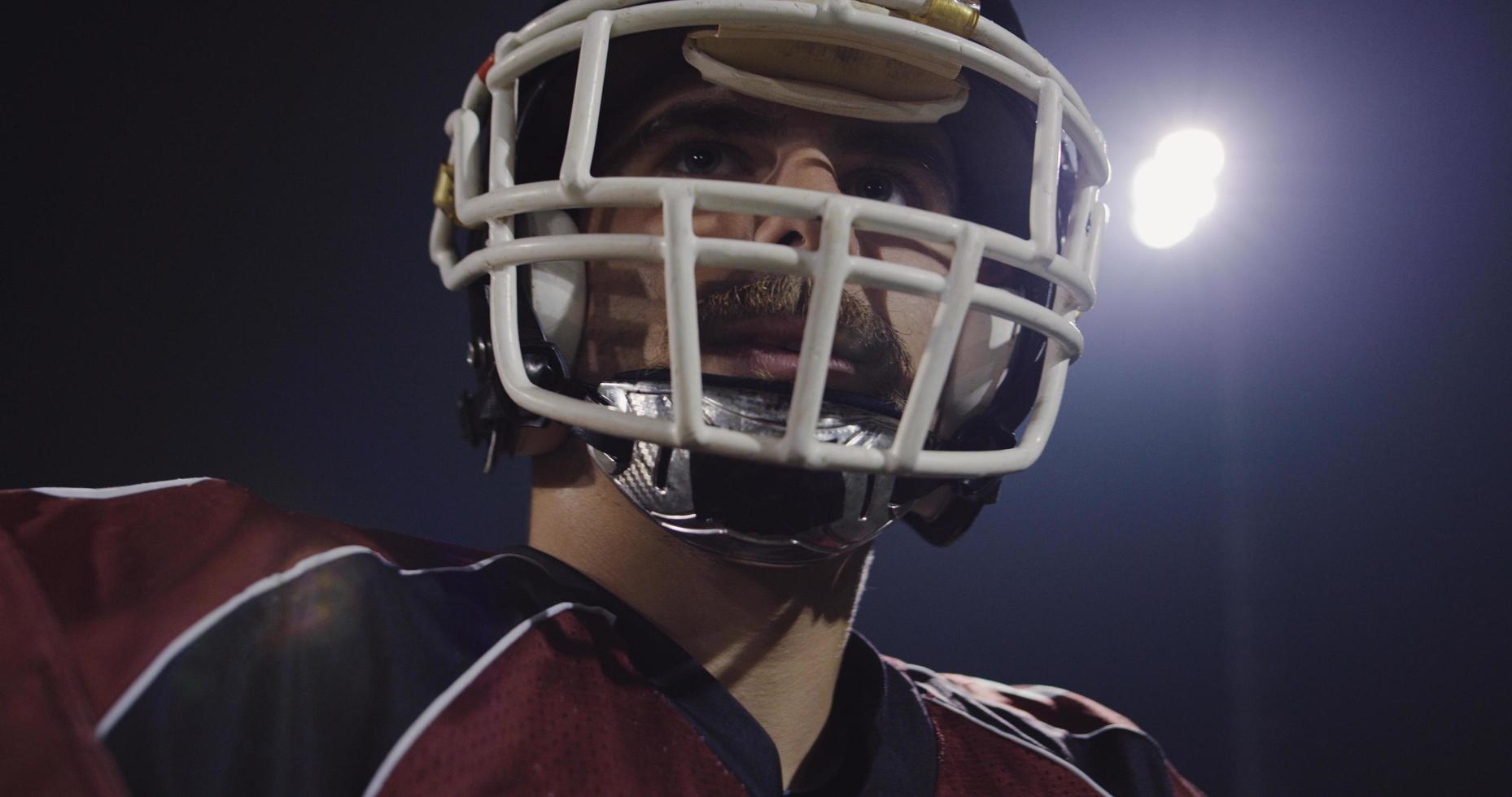 Closeup Portrait Of American Football Player photo