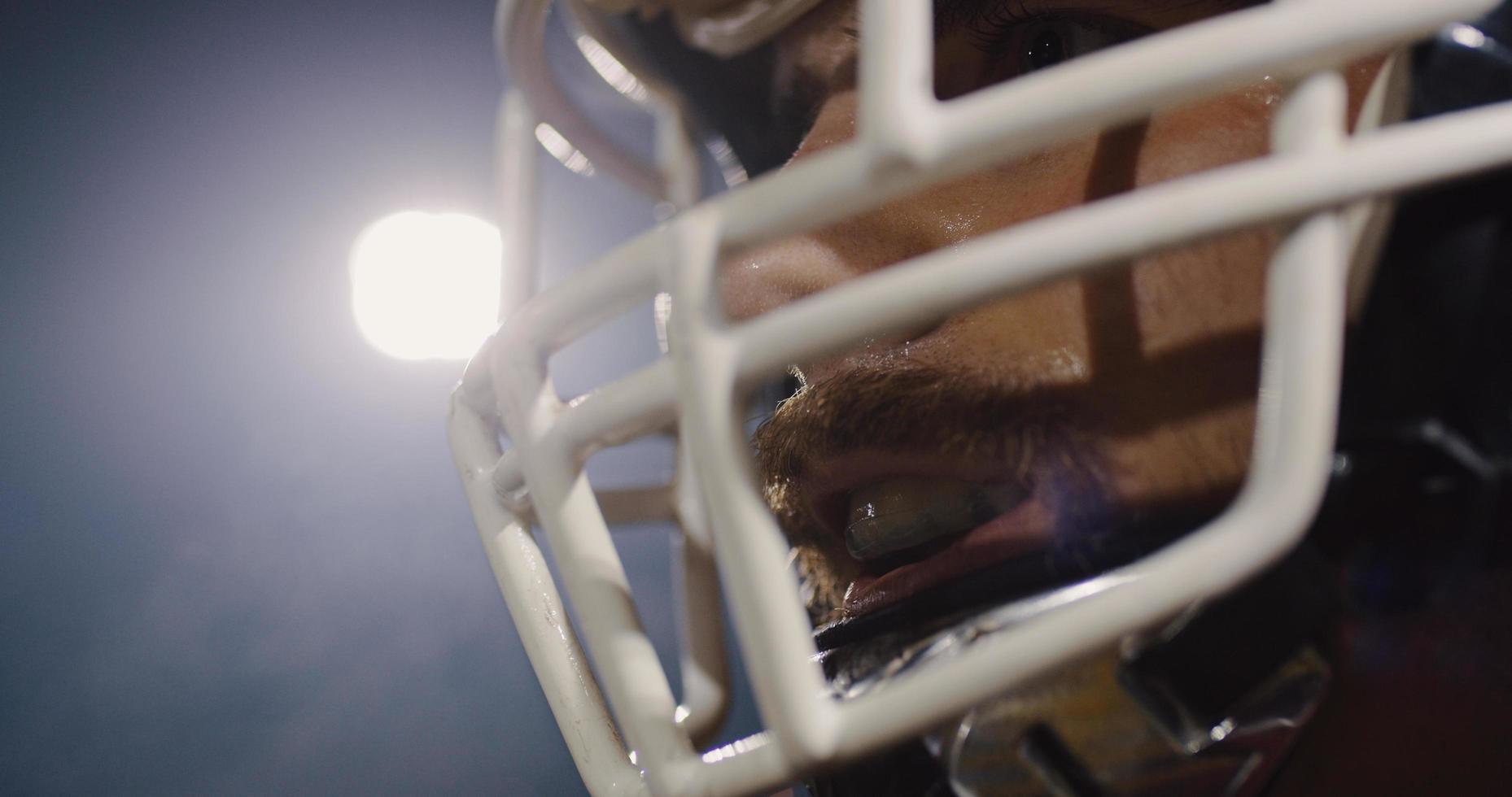 Closeup Portrait Of American Football Player photo