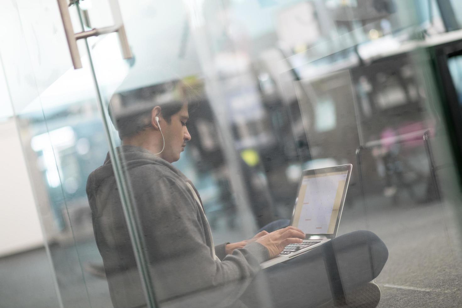 software developer working on the floor photo