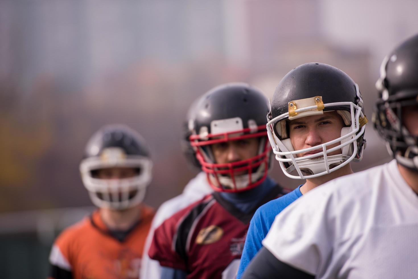 portrait of young american football team photo