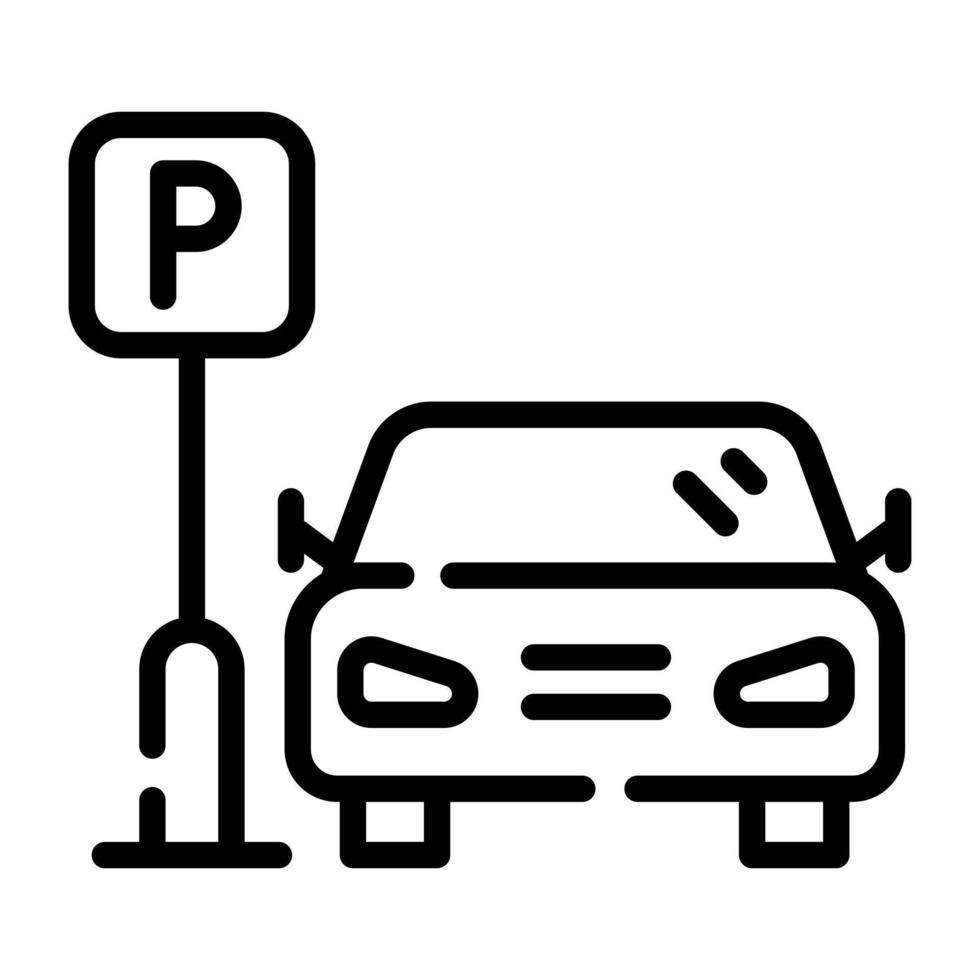 A car parking line editable icon vector