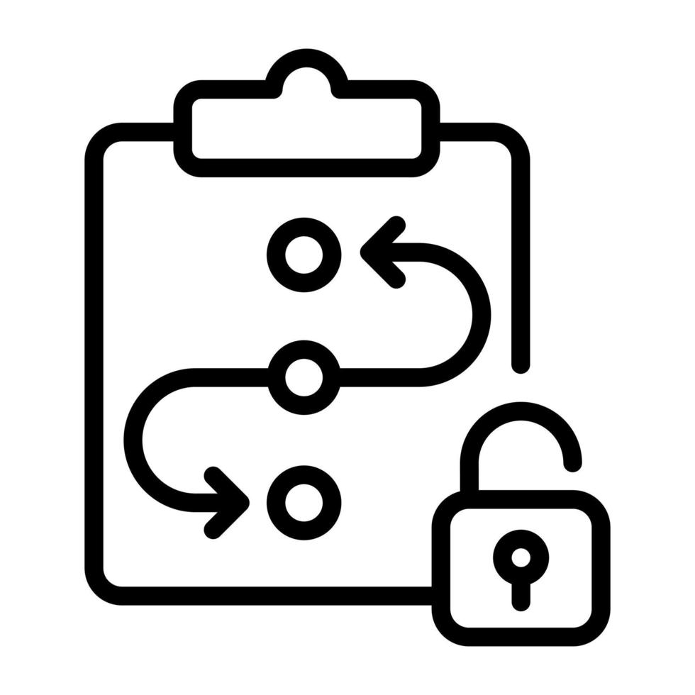 A task secure editable line icon vector