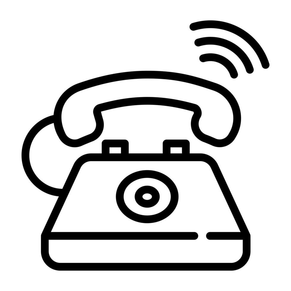 Trendy line icon of a telephone vector