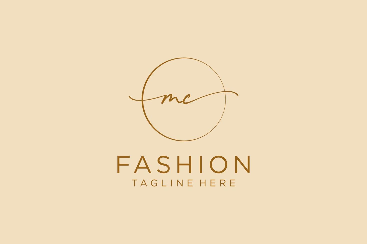 initial MC Feminine logo beauty monogram and elegant logo design, handwriting logo of initial signature, wedding, fashion, floral and botanical with creative template. vector