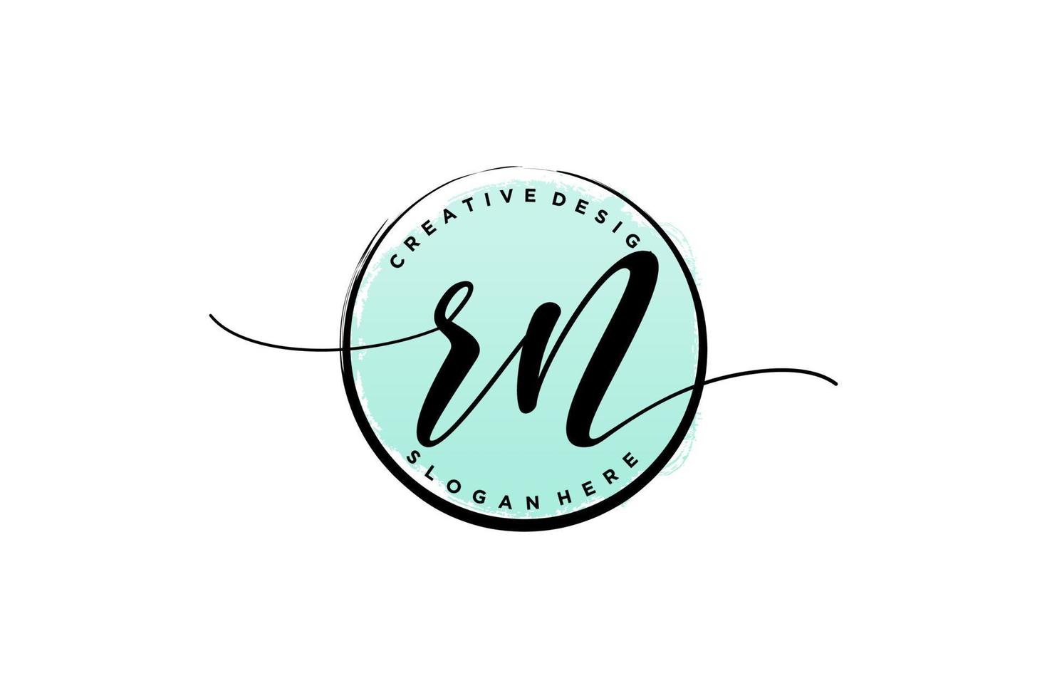 Initial RN handwriting logo with circle template vector signature, wedding, fashion, floral and botanical with creative template.