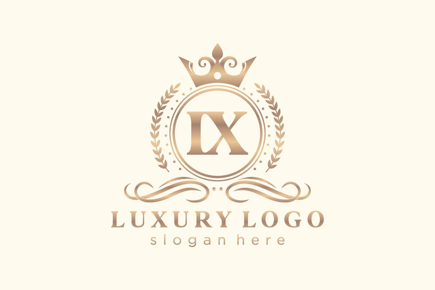 plantilla de logotipo de lujo real de letra ix inicial en arte vectorial para restaurante, realeza, boutique, cafetería, hotel, heráldica, joyería, moda y otras ilustraciones vectoriales. vector