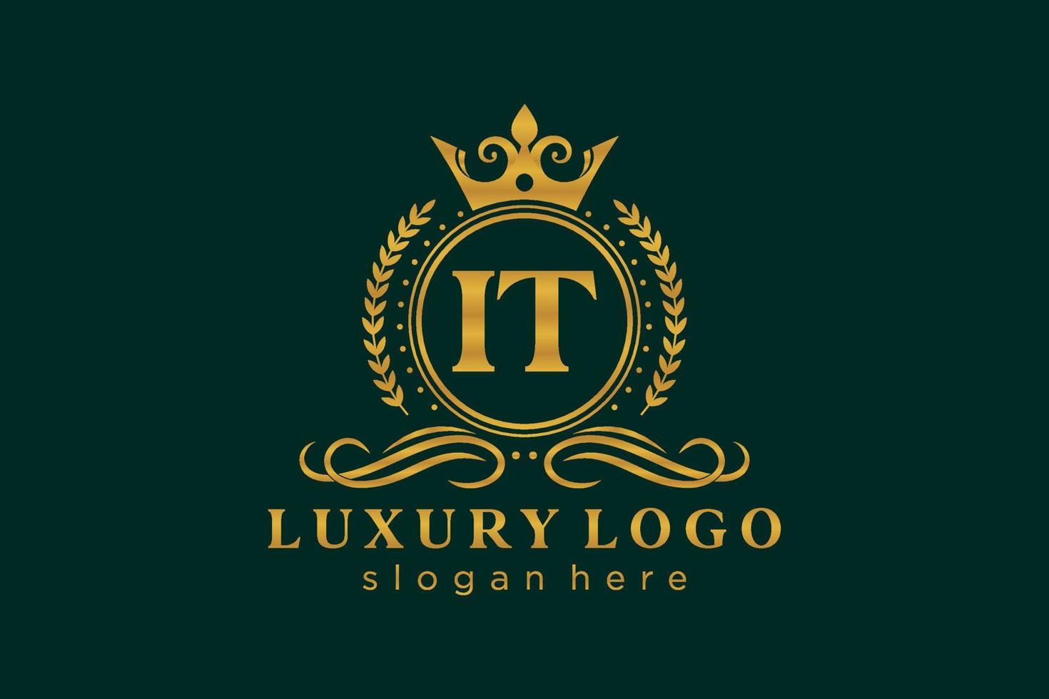 plantilla de logotipo de lujo real con letra inicial en arte vectorial para restaurante, realeza, boutique, cafetería, hotel, heráldica, joyería, moda y otras ilustraciones vectoriales. vector