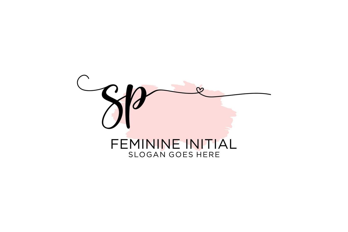 Initial SP beauty monogram and elegant logo design handwriting logo of initial signature, wedding, fashion, floral and botanical with creative template. vector