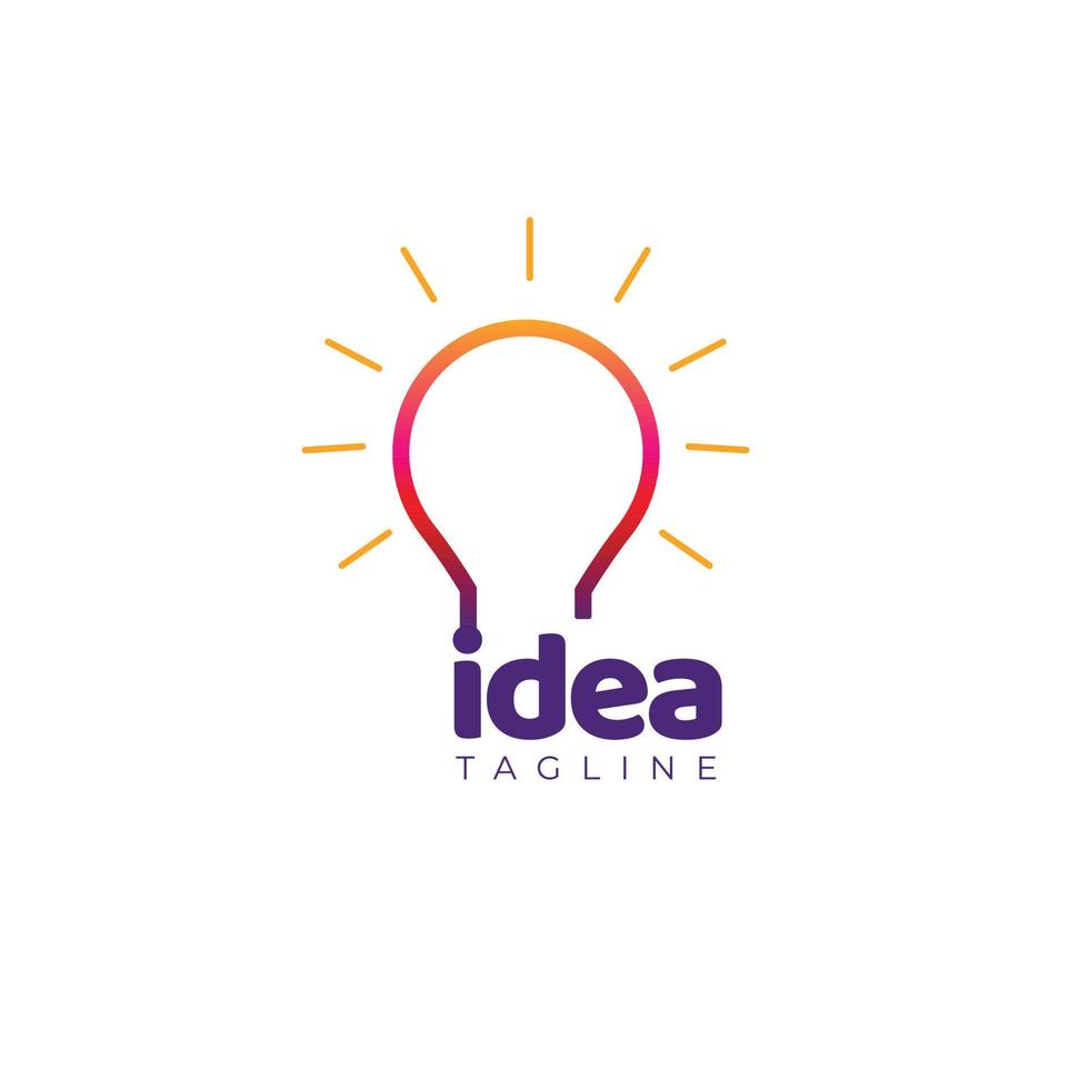 símbolo de logotipo de lámpara de bombilla de idea colorida vector