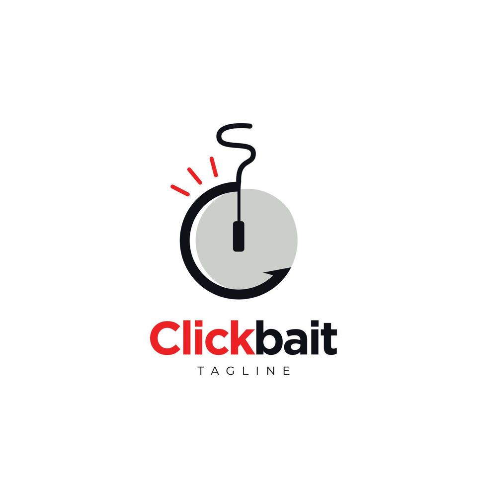 Simple Unusual Click Bait Logo Design Template vector