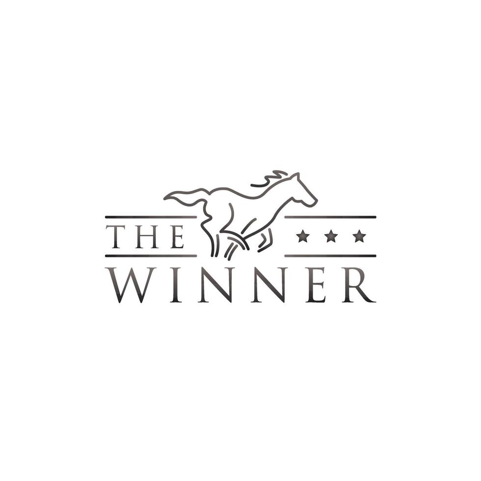 Simple Line Art Horse Race Logo Symbol vector