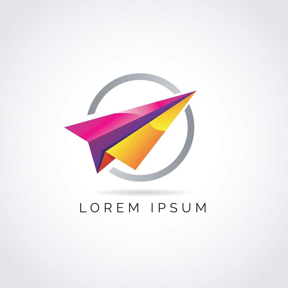 Simple Colorful Paper Plane Logo Symbol vector