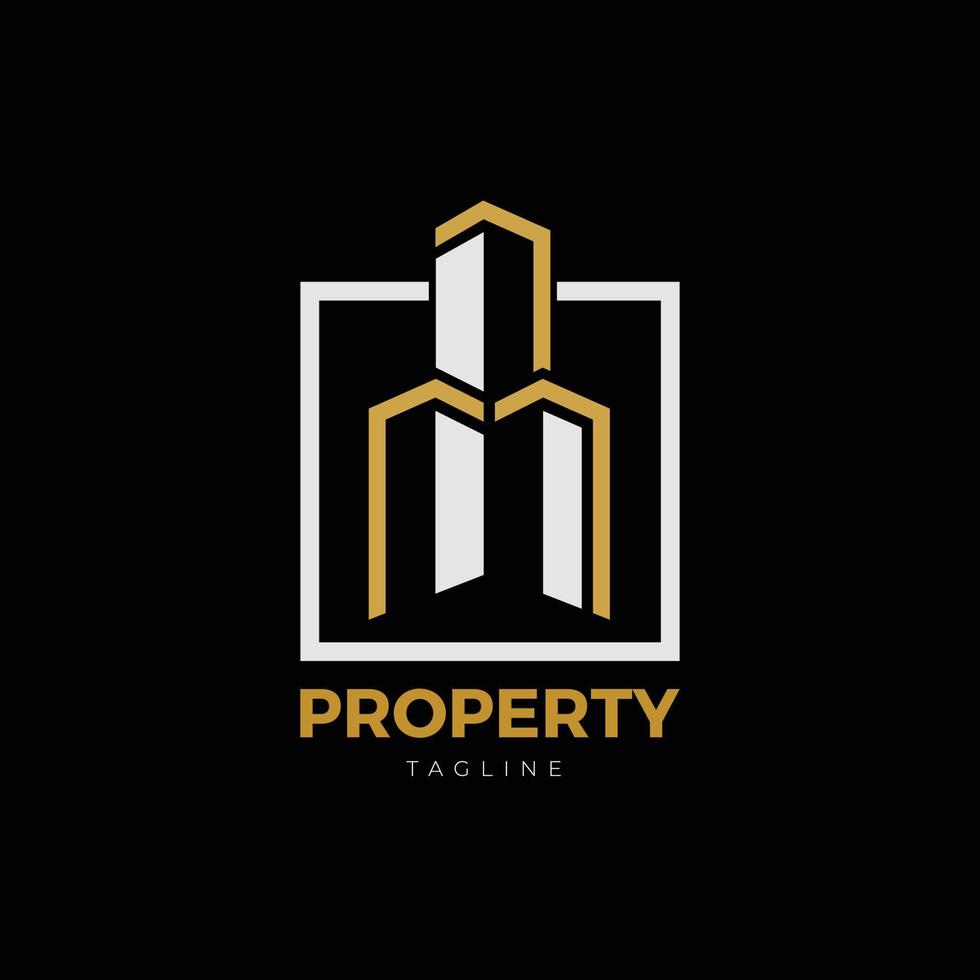 Simple City Properties Building Logo Design Template vector