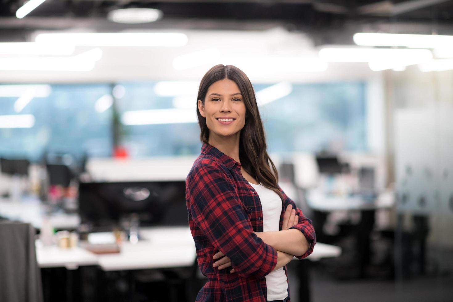 Portrait of  smiling female software developer photo