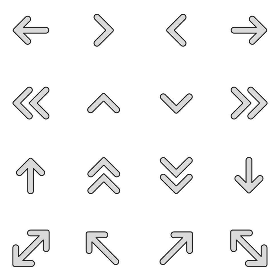 Arrows Filled Line Icon Set vector