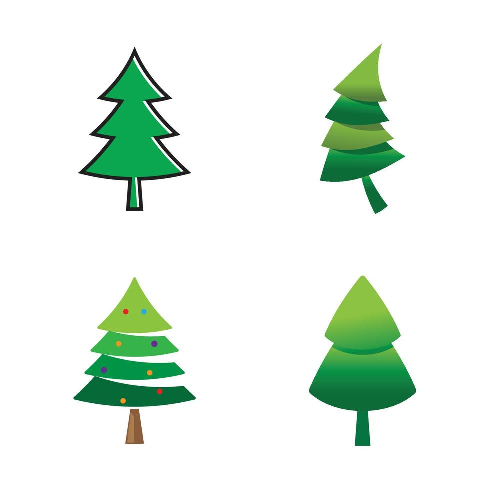 Pine tree illustration vector flat design template