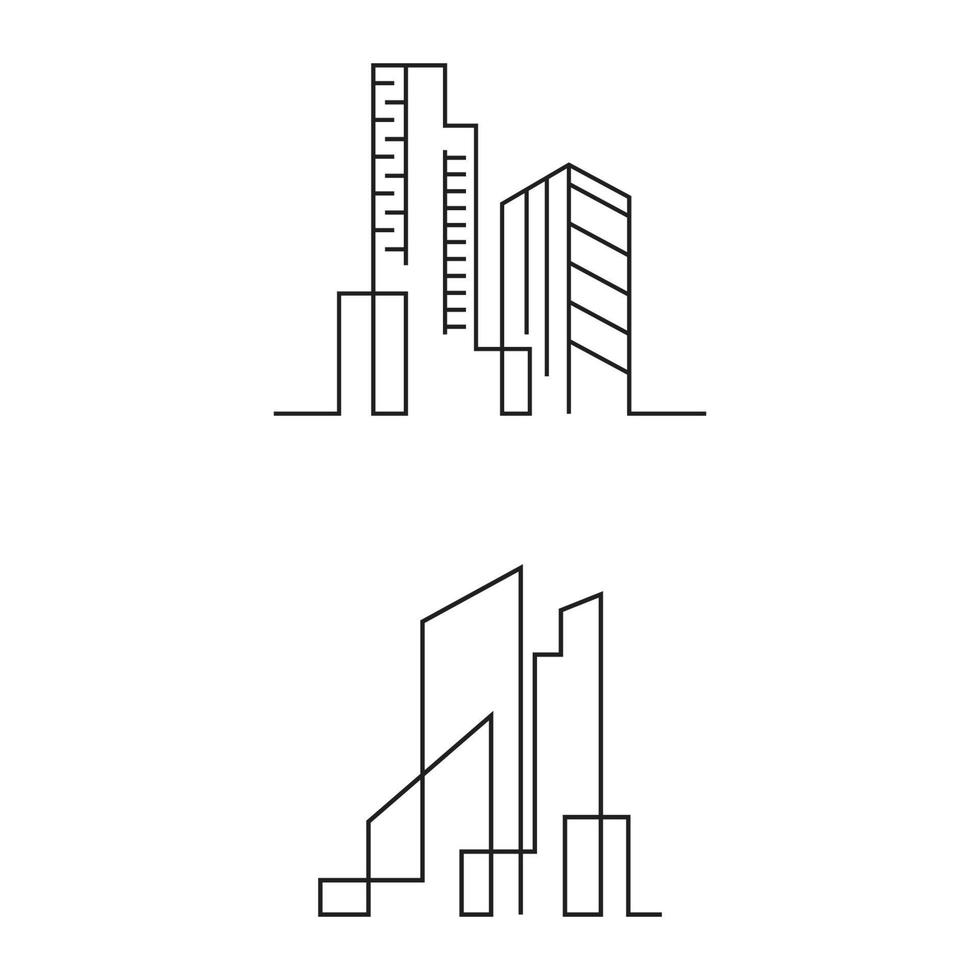 horizonte de la ciudad, ilustración de vector de silueta de ciudad en diseño plano