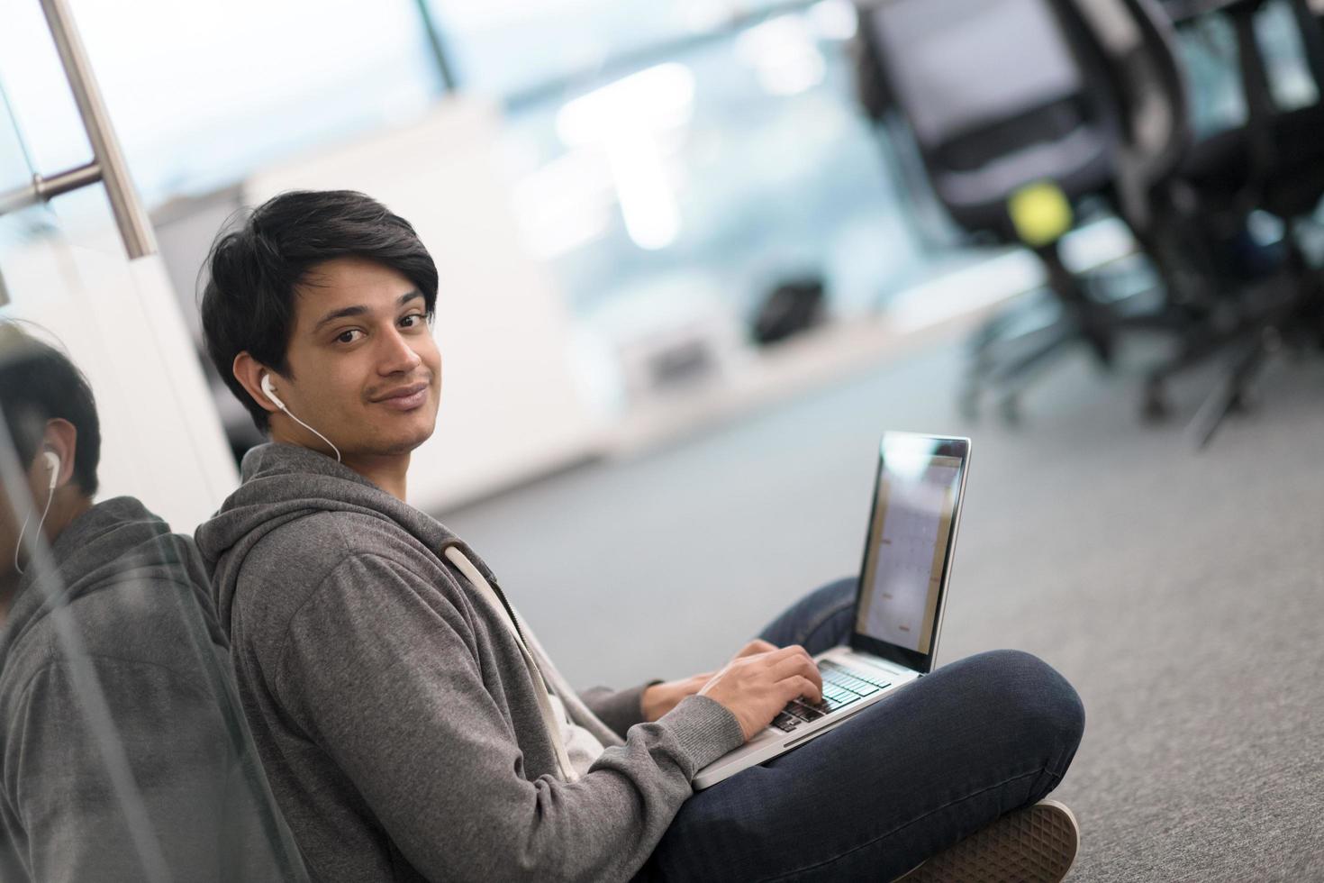 software developer working on the floor photo