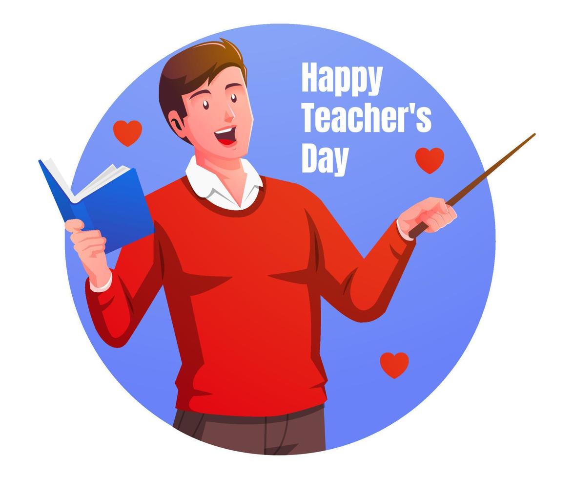 happy teacher's Day vector