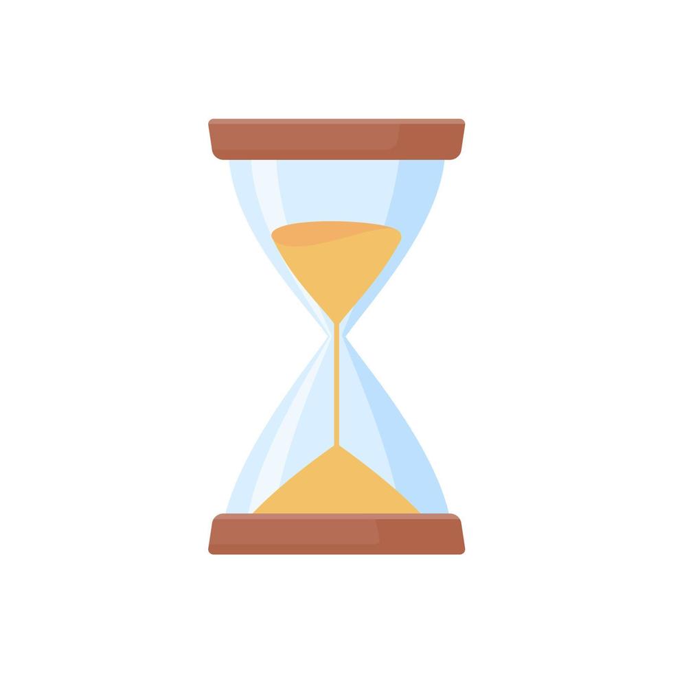 The hourglass is running out of time. end of deadline vector