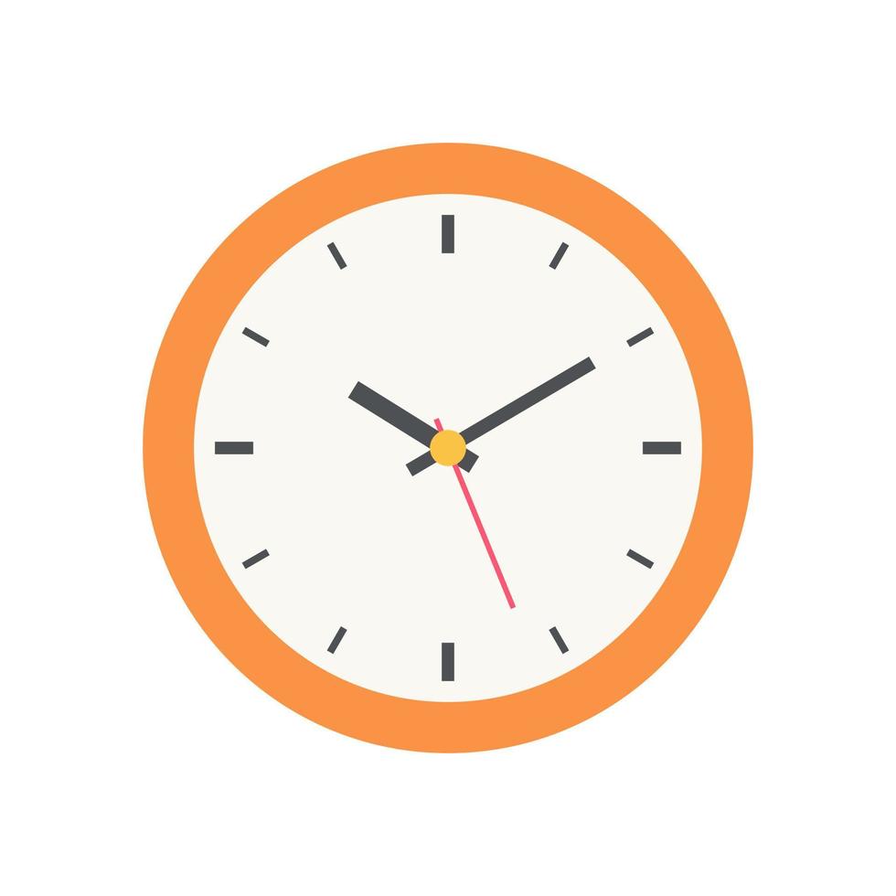 The round clock face shows the scheduled time. vector