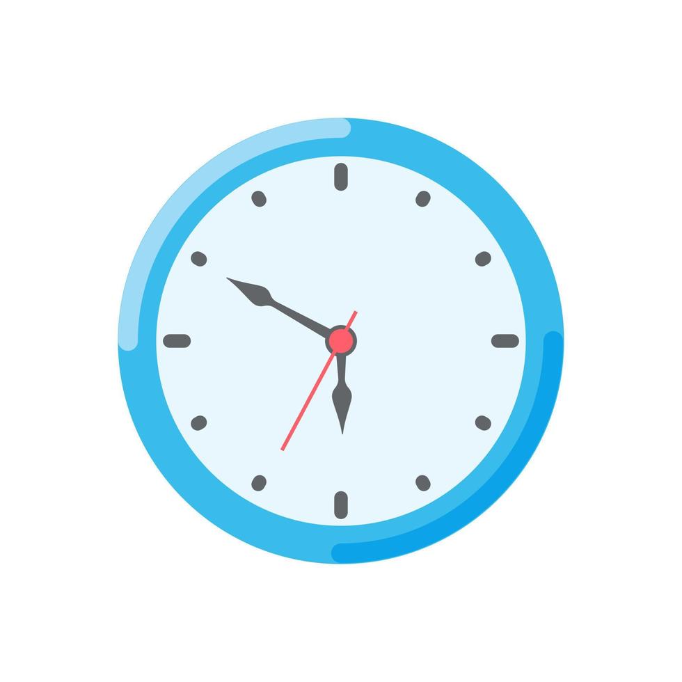 The round clock face shows the scheduled time. vector