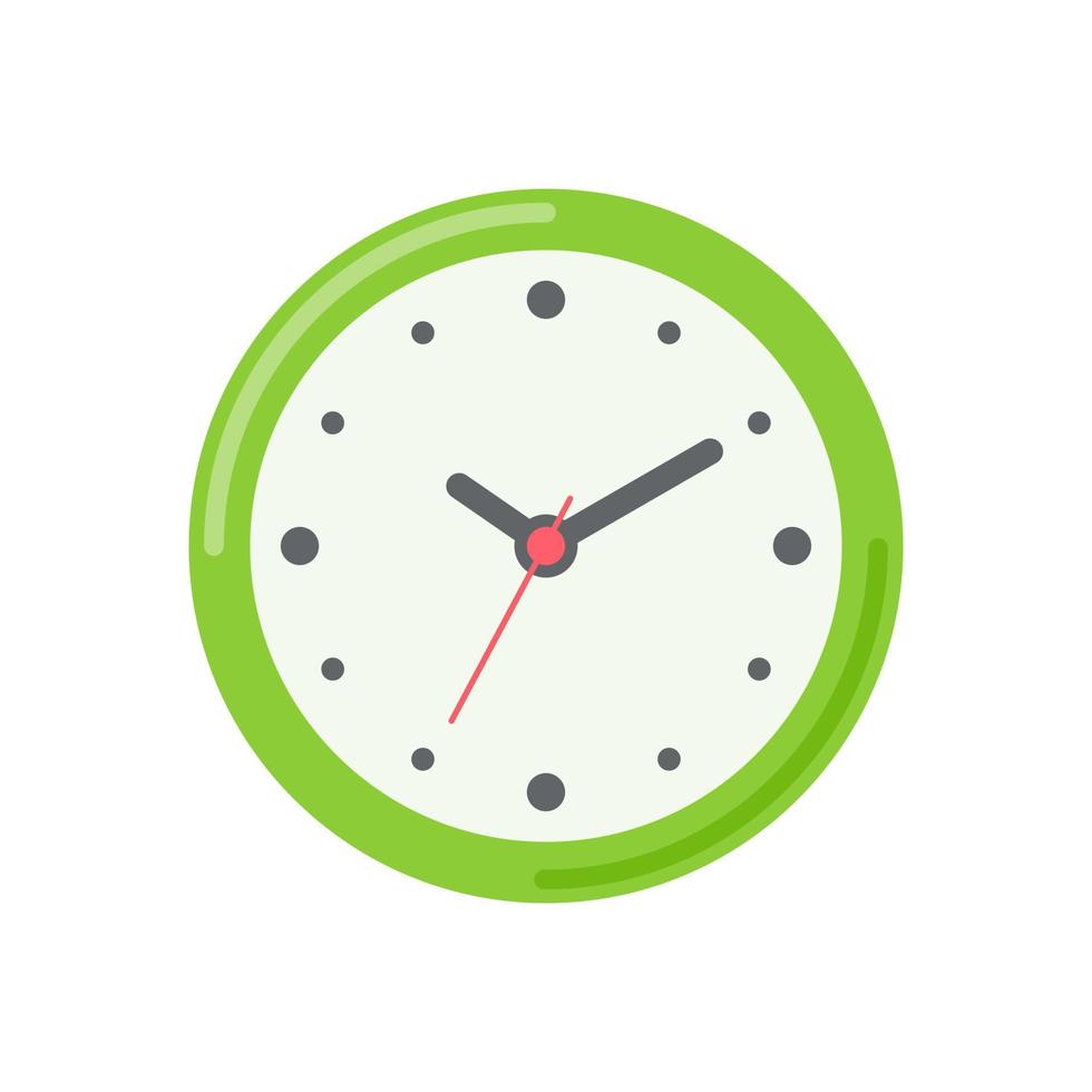 The round clock face shows the scheduled time. vector