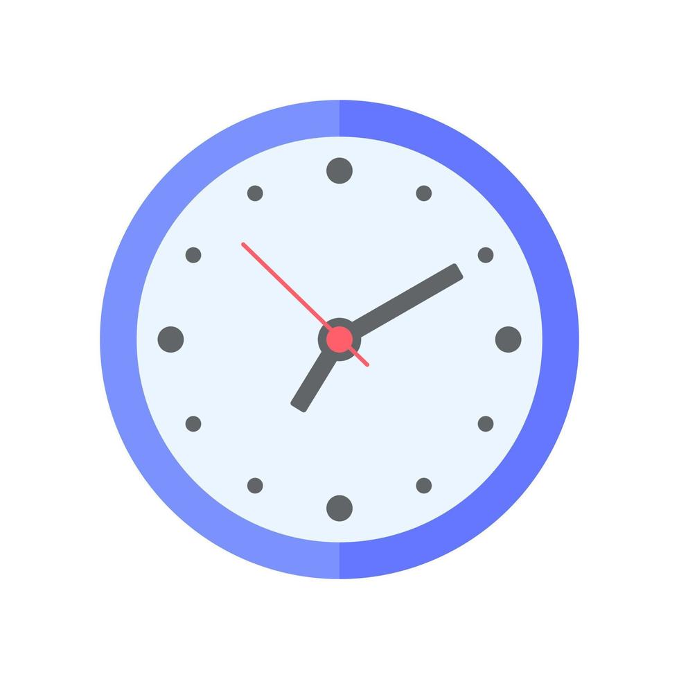 The round clock face shows the scheduled time. vector