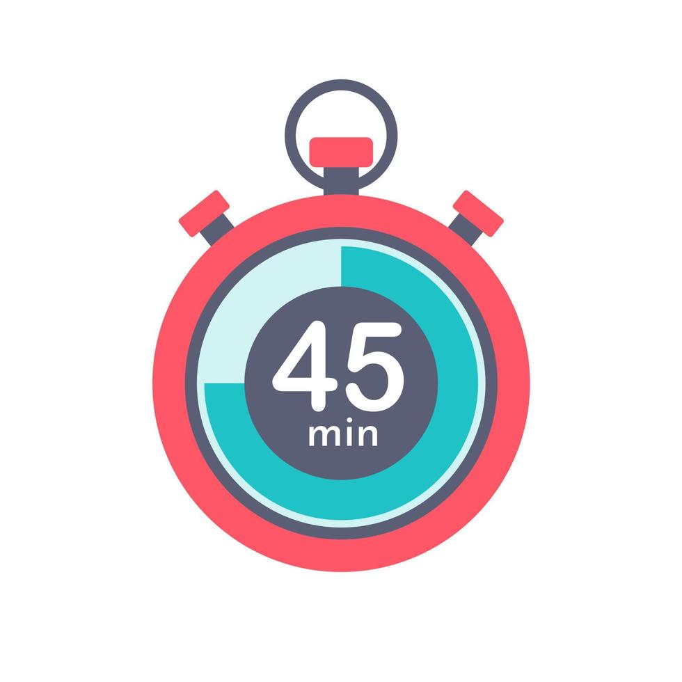 Stopwatch to set reminder time for product promotion schedule. vector