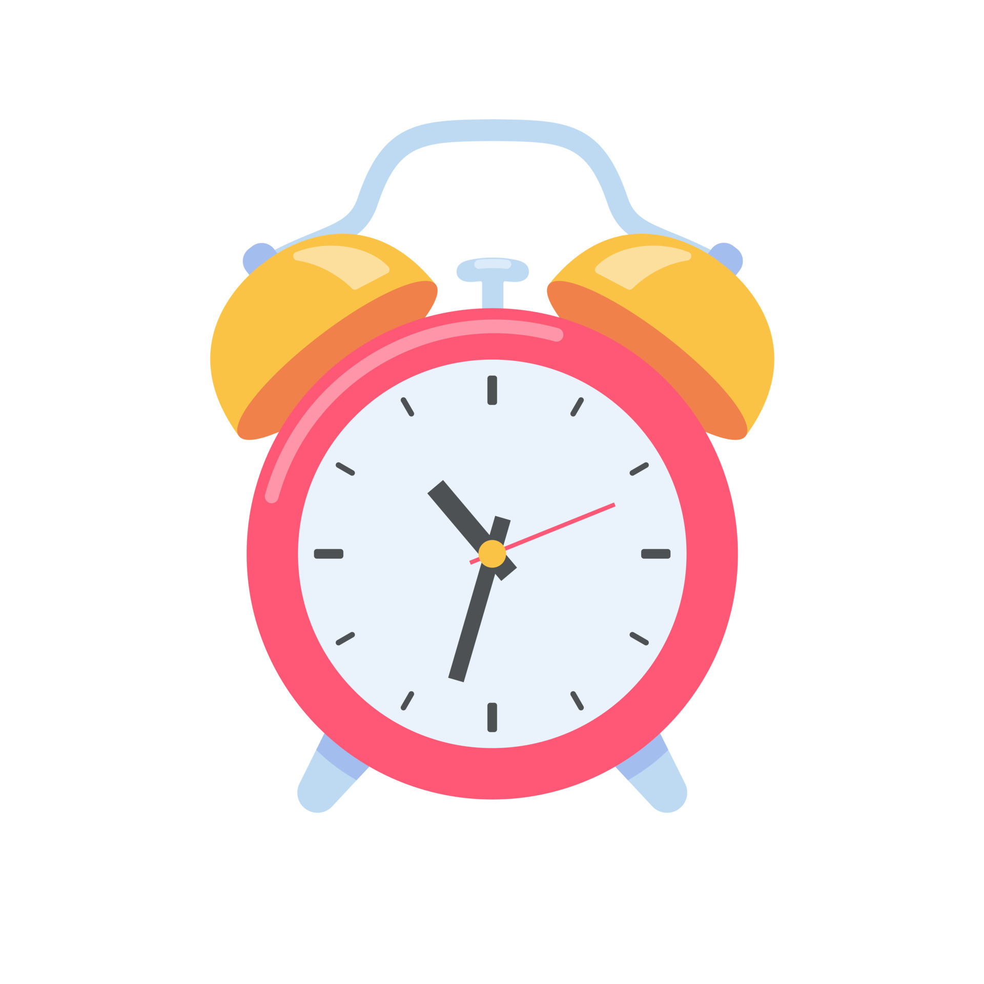Loud alarm clock alerts wake up time and schedule. 12714395 Vector Art