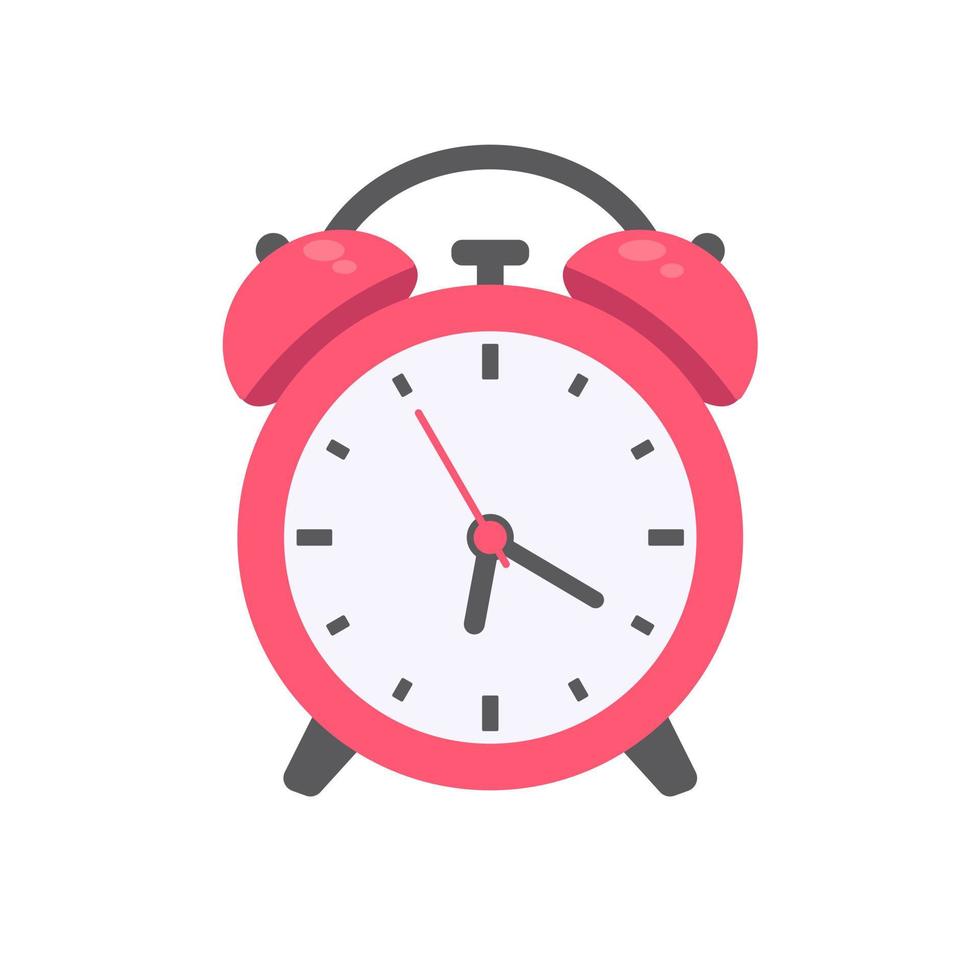 Loud alarm clock alerts wake up time and schedule. vector