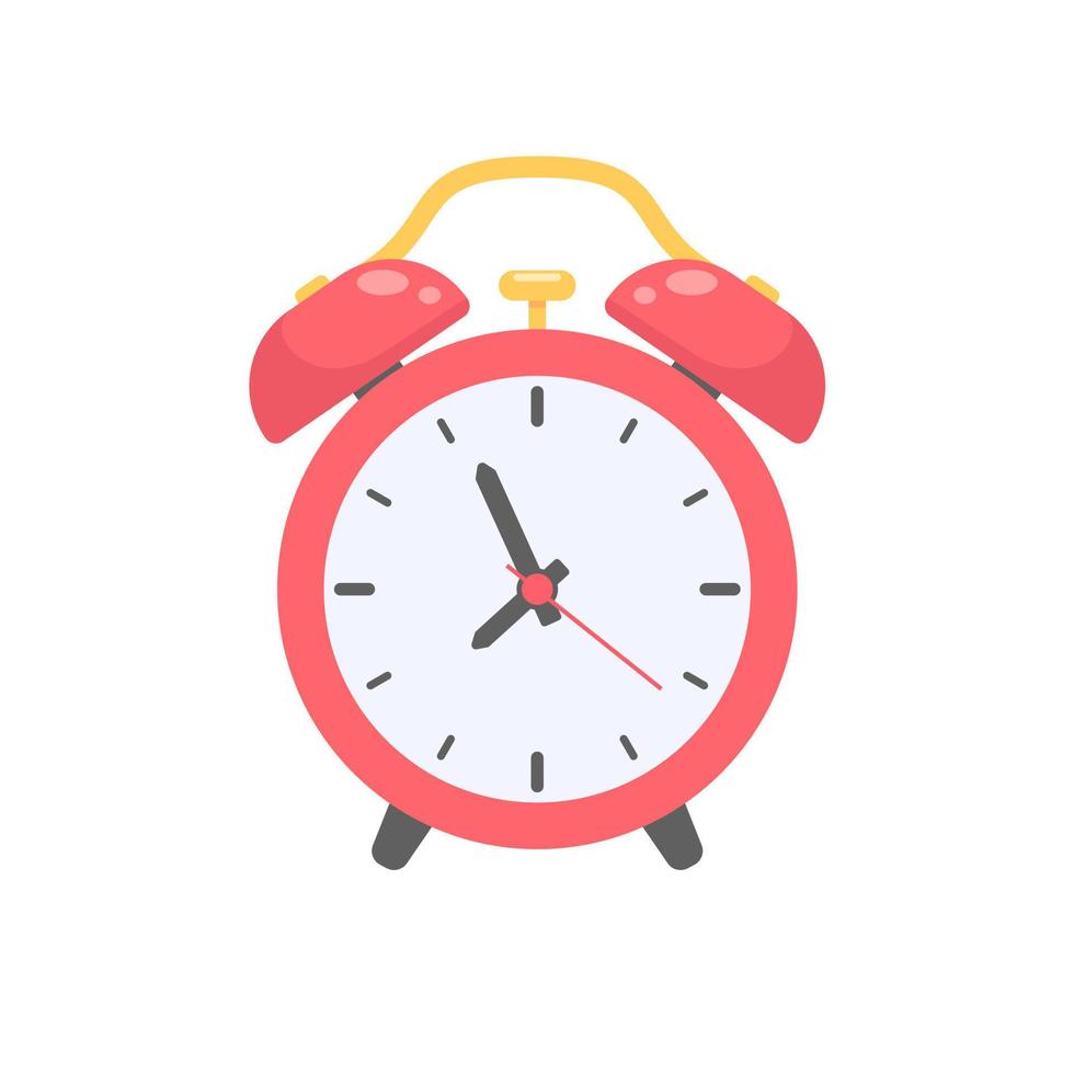 Loud alarm clock alerts wake up time and schedule. vector