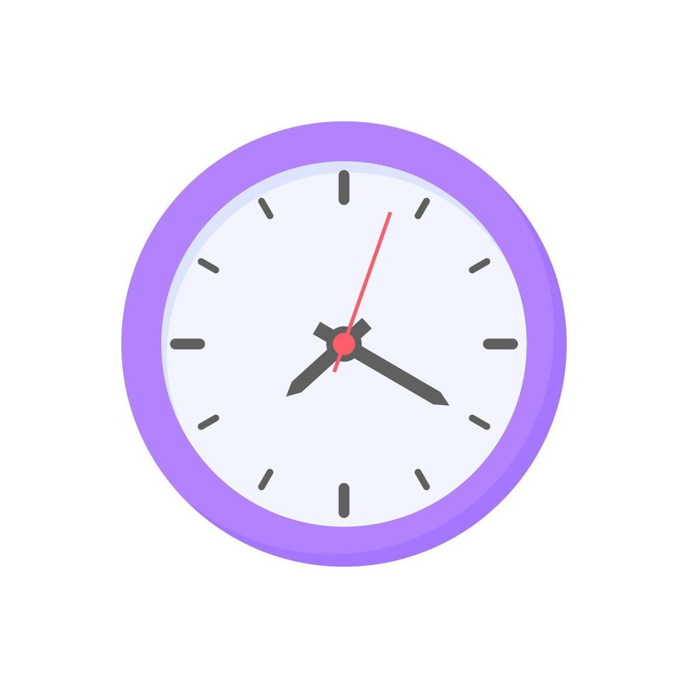 The round clock face shows the scheduled time. vector